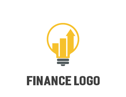 bar graph with arrow in lightbulb
