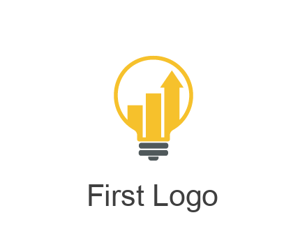 bar graph with arrow in lightbulb