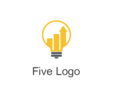 bar graph with arrow in lightbulb