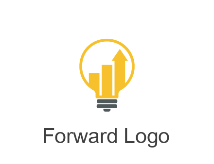 bar graph with arrow in lightbulb