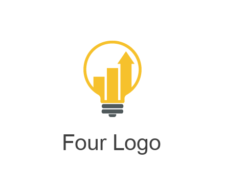 bar graph with arrow in lightbulb