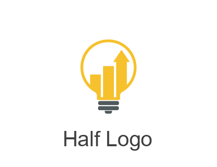 bar graph with arrow in lightbulb