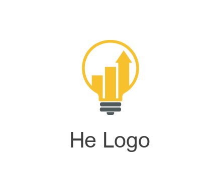 bar graph with arrow in lightbulb