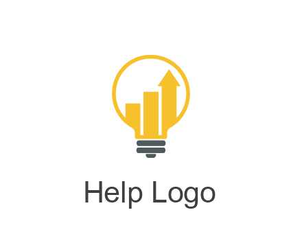 bar graph with arrow in lightbulb