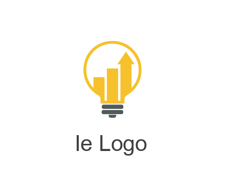 bar graph with arrow in lightbulb