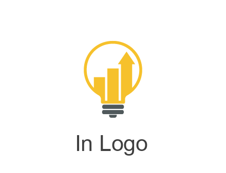 bar graph with arrow in lightbulb