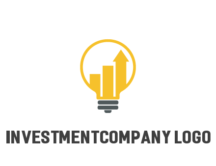 bar graph with arrow in lightbulb