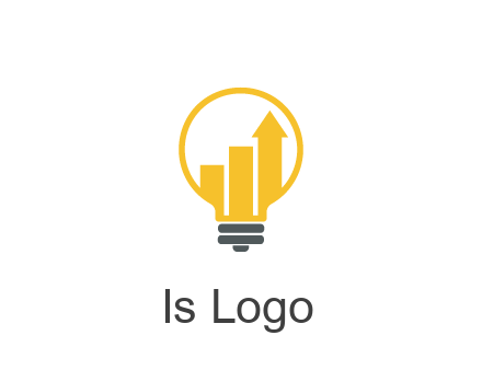 bar graph with arrow in lightbulb