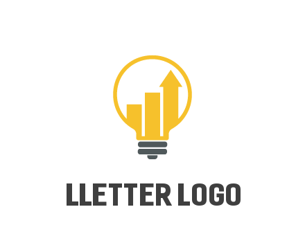 bar graph with arrow in lightbulb