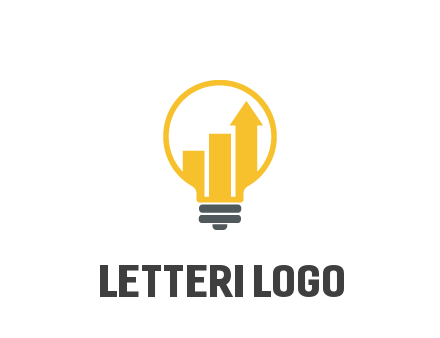 bar graph with arrow in lightbulb