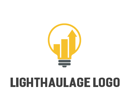 bar graph with arrow in lightbulb
