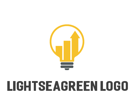 bar graph with arrow in lightbulb