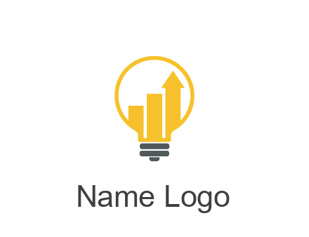 bar graph with arrow in lightbulb