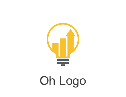 bar graph with arrow in lightbulb
