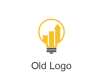 bar graph with arrow in lightbulb