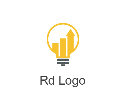 bar graph with arrow in lightbulb