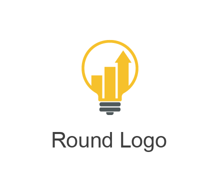 bar graph with arrow in lightbulb