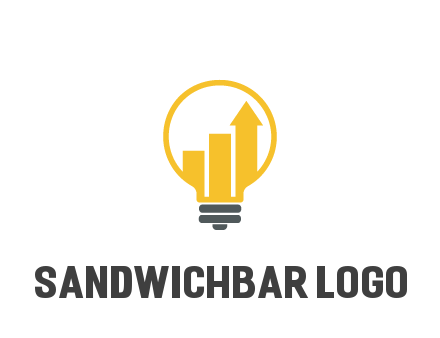bar graph with arrow in lightbulb