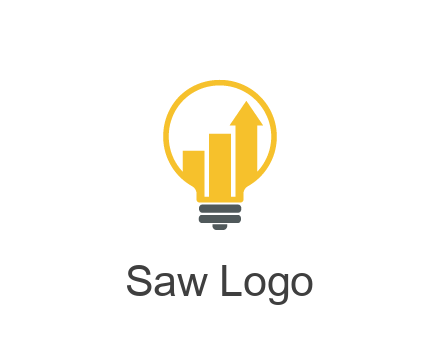 bar graph with arrow in lightbulb