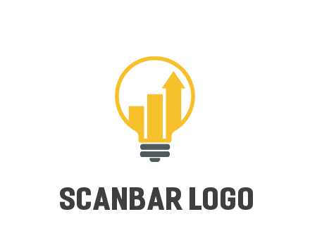 bar graph with arrow in lightbulb