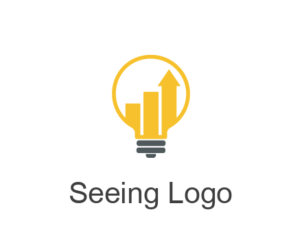 bar graph with arrow in lightbulb