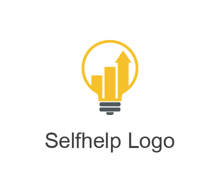 bar graph with arrow in lightbulb