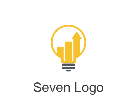 bar graph with arrow in lightbulb