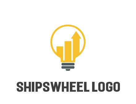 bar graph with arrow in lightbulb