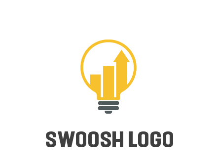 bar graph with arrow in lightbulb