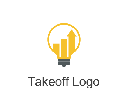 bar graph with arrow in lightbulb