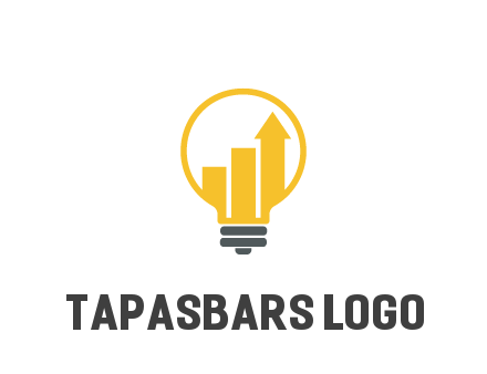 bar graph with arrow in lightbulb