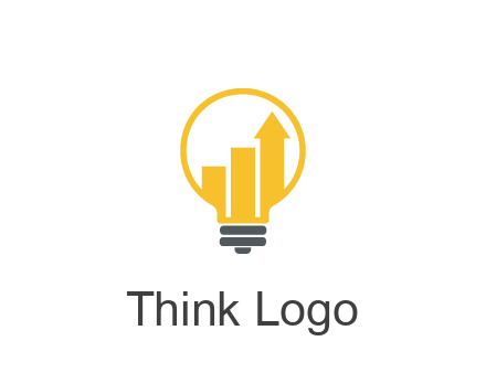 bar graph with arrow in lightbulb