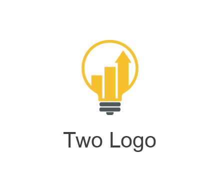 bar graph with arrow in lightbulb