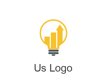 bar graph with arrow in lightbulb