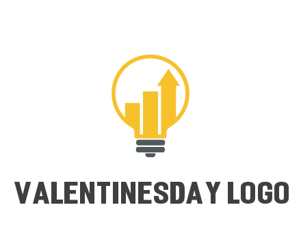 bar graph with arrow in lightbulb