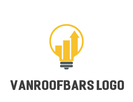bar graph with arrow in lightbulb