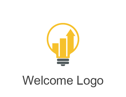 bar graph with arrow in lightbulb