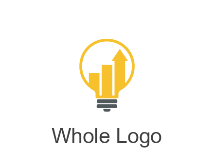 bar graph with arrow in lightbulb