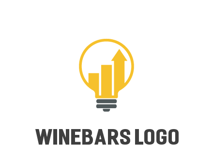 bar graph with arrow in lightbulb