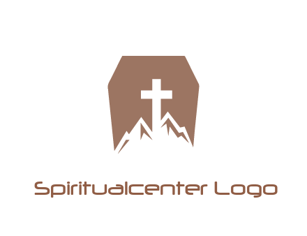 negative spacing mountains and cross in grave