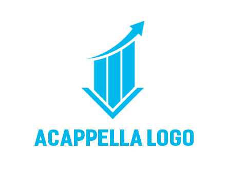 bar graph with swoosh arrow