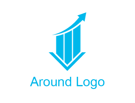 bar graph with swoosh arrow