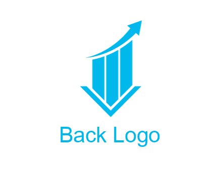 bar graph with swoosh arrow