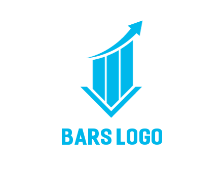 bar graph with swoosh arrow
