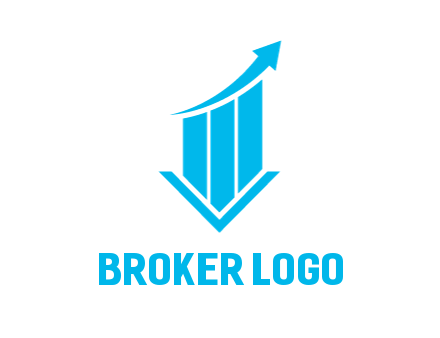 bar graph with swoosh arrow