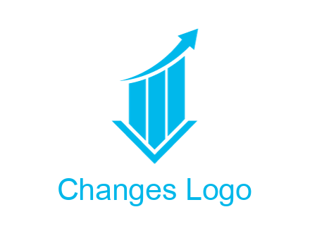 bar graph with swoosh arrow