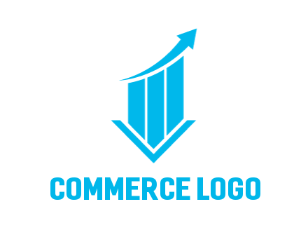 bar graph with swoosh arrow