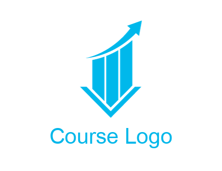bar graph with swoosh arrow