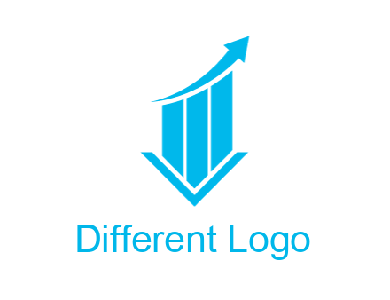 bar graph with swoosh arrow