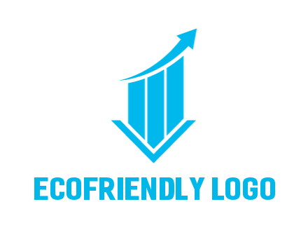 bar graph with swoosh arrow